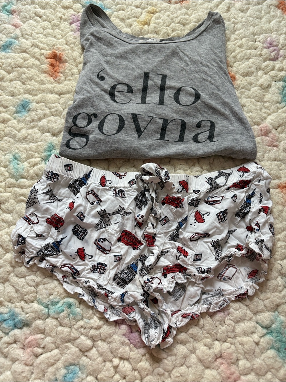 Forever 21 Ello Govna London Tee and Short Pajama Set